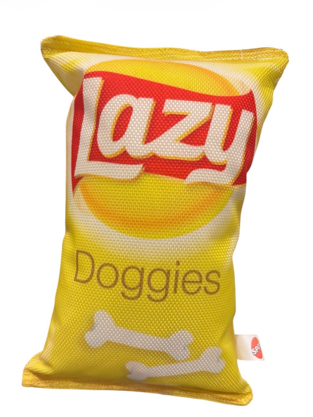 Lazy Doggies Yellow Plush Squeaker Dog  Toy